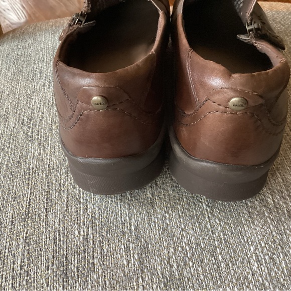 Earth Brown Leather Side Zip Comfort Oxford 7.5B - Picture 5 of 8